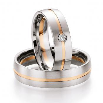 Nowotny-Collection Ruesch Trauringe Weiss-Rotgold 66/07120-055 + 66/07120-055