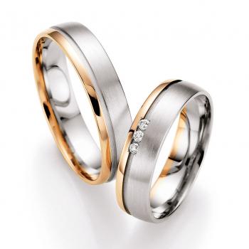 Nowotny-Collection Ruesch Trauringe Weiss-Rotgold 66/07130-050 + 66/07130-050