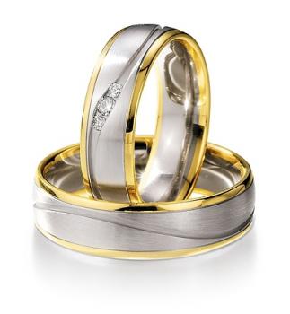 Nowotny-Collection Ruesch Trauringe Weiss-Gelbgold 66/07150-065 + 66/07150-065