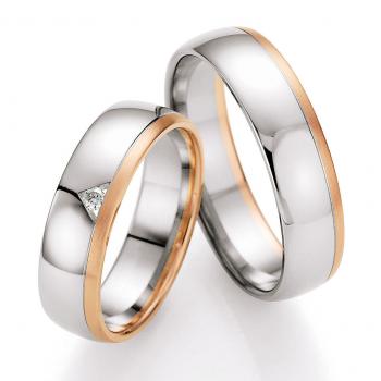 Nowotny-Collection Ruesch Trauringe Weiss-Rotgold 66/07170-055 + 66/07170-055