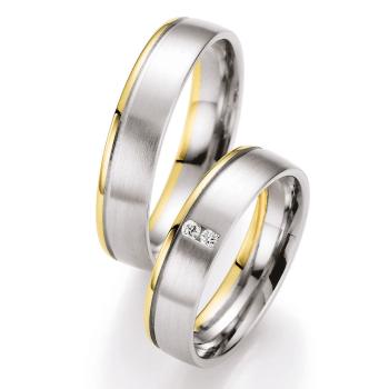 Nowotny-Collection Ruesch Trauringe Weiss-Gelbgold 66/07200-050 + 66/07200-050