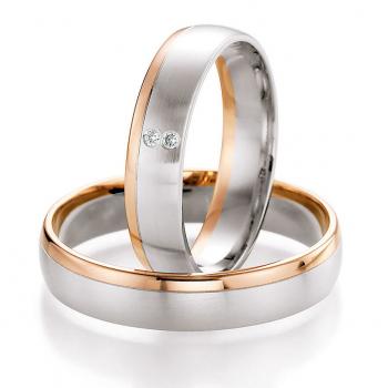 Nowotny-Collection Ruesch Trauringe Weiss-Rotgold 66/07260-045 + 66/07260-045