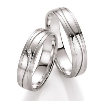 Nowotny-Collection Ruesch Trauringe Weissgold 66/10010-050 + 66/10020-050