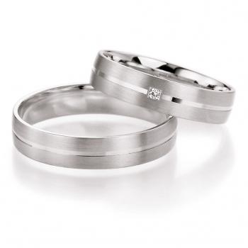 Nowotny-Collection Ruesch Trauringe Weissgold 66/10030-045 + 66/10040-045