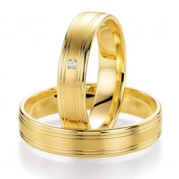 Nowotny-Collection Ruesch Trauringe Gelbgold 66/10150-045 + 66/10160-045