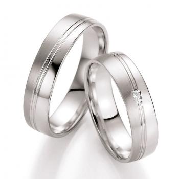 Nowotny-Collection Ruesch Trauringe Weissgold 66/10330-050 + 66/10340-050