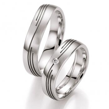 Nowotny-Collection Ruesch Trauringe Weissgold 66/10470-052 + 66/10480-052