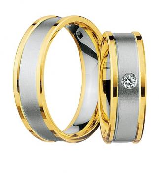 Nowotny-Collection Ruesch Trauringe Weiss-Gelbgold 66/03080-065 + 66/03080-065