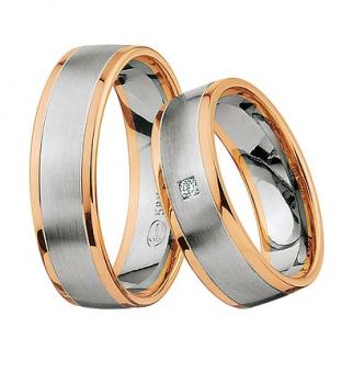 Nowotny-Collection Ruesch Trauringe Weiss-Rotgold 66/04060-060 + 66/04060-060