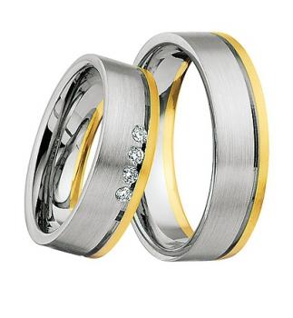 Nowotny-Collection Ruesch Trauringe Weiss-Gelbgold 66/04090-060 + 66/04090-060