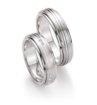 Nowotny-Collection Ruesch Trauringe Weissgold 71/10110-060 + 71/10120-060