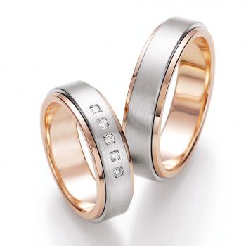 Nowotny-Collection Ruesch Trauringe Weiss-Rotgold 71/10130-060 +71/10140-060