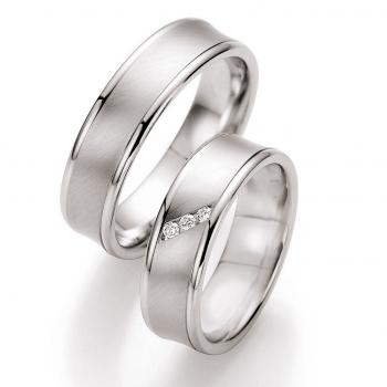 Nowotny-Collection Ruesch Trauringe Weissgold 72/10050-060 + 72/10060-060