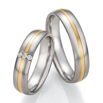 Nowotny-Collection Ruesch Trauringe Titan 78/10070-050 + 78/10080-050