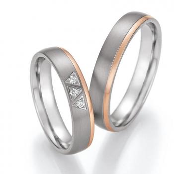 Nowotny-Collection Ruesch Trauringe Titan 78/10130-045 + 78/10140-045