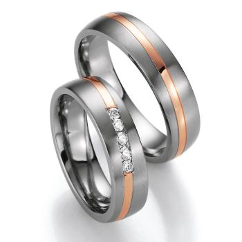 Nowotny-Collection Ruesch Trauringe Titan 78/80110-055 + 78/80120-055