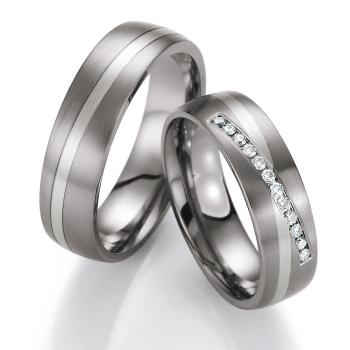 Nowotny-Collection Ruesch Trauringe Titan 78/80150-060 + 78/80160-060