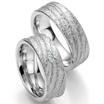 Bayer Trauringe Weissgold 89008-080 + 89008-080B