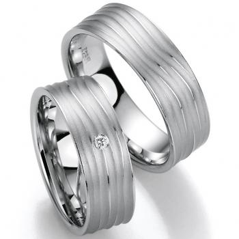 Bayer Trauringe Weissgold 89028-070 + 89028-070B