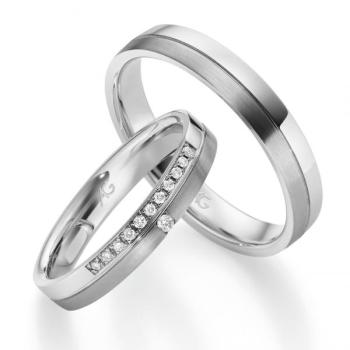 August Gerstner Trauringe Weissgold 4/28700/3.5 + 28700/4