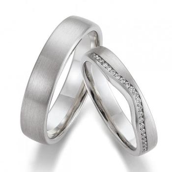 August Gerstner Trauringe Weissgold 4/28503/4 + 28503/5