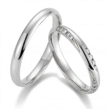 August Gerstner Trauringe Weissgold 4/28512/3 + 28512/3