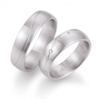 August Gerstner Trauringe Weissgold 4/28583/6 + 28583/6