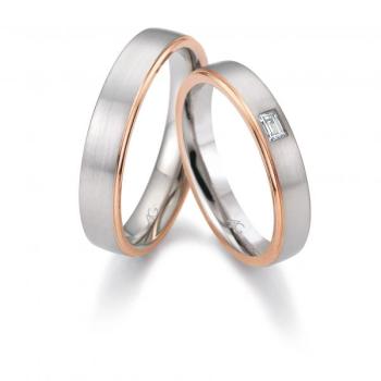 August Gerstner Trauringe Weiss-Rotgold 4/28653/4 + 28653/4.5