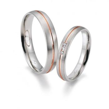 August Gerstner Trauringe Weiss-Rotgold 4/28654/3.5 + 28654/4.5