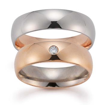 August Gerstner Trauringe Weiss-Rotgold 4/20511/6 + 20498/6