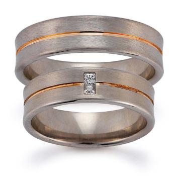 August Gerstner Trauringe Weiss-Rotgold 4/20502/6 + 20502/6