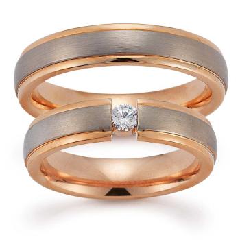 August Gerstner Trauringe Weiss-Rotgold 4/20504/5 + 20504/5