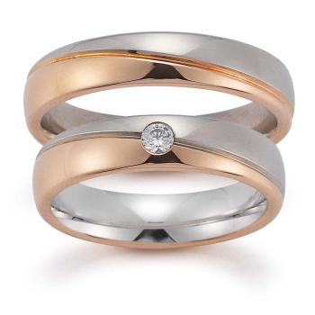 August Gerstner Trauringe Weiss-Rotgold 4/20500/5  + 20500/5