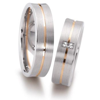 Preview: August Gerstner Trauringe Weiss-Rotgold 4/20502/6 + 20502/6