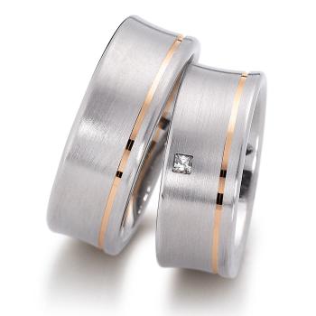 Preview: August Gerstner Trauringe Weiss-Rotgold 4/20506/8 + 20506/8