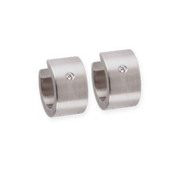 Ohrschmuck Creolen Edelstahl Brillant E117 von Ernstes Design