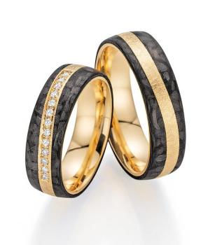 Fischer Trauringe Carbon 22 01360/060 + 23 01360/060