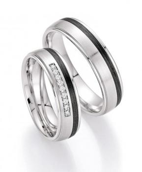 Fischer Trauringe Carbon 22 01400/055 + 23 01400/055