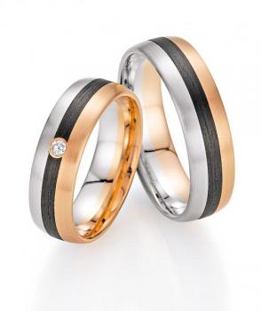 Fischer Trauringe Carbon 22 01410/060 + 23 01410/060