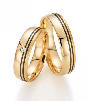Fischer Trauringe Carbon 22 01440/055 + 23 01440/055