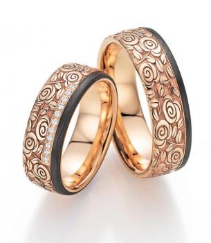 Fischer Trauringe Carbon 22 01480/070 + 23 01480/070