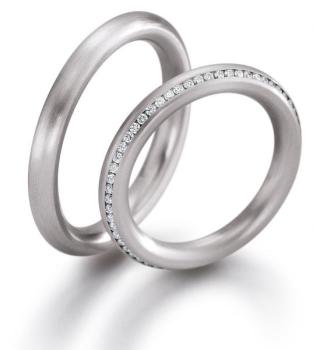 August Gerstner Trauringe Weissgold 4/27254/3 + 27254/3