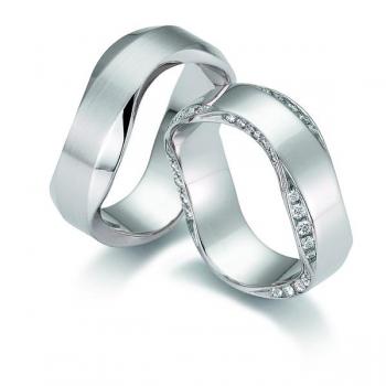 August Gerstner Trauringe Weissgold 4/28134/6 + 28134/6