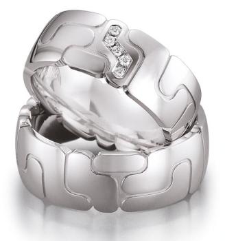 August Gerstner Trauringe Weissgold 4/28044/8 + 28044/8