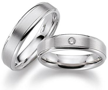 August Gerstner Trauringe Weissgold 4/27019/5 + 27019/5