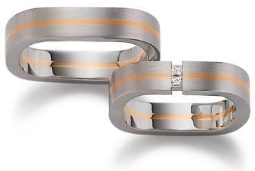 August Gerstner Trauringe Weiss-Rotgold 4/27426/5 + 27426/5