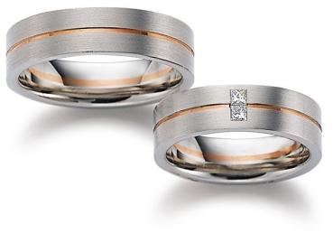 August Gerstner Trauringe Weiss-Rotgold 4/27338/6 + 27338/6