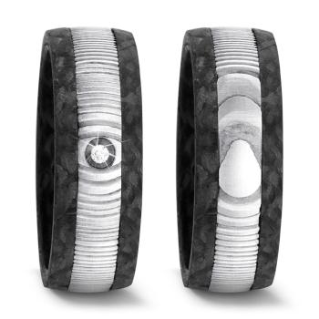 Titan Factory Trauringe Carbon 52541/002/002/TN00 +52541/002/000/TN00