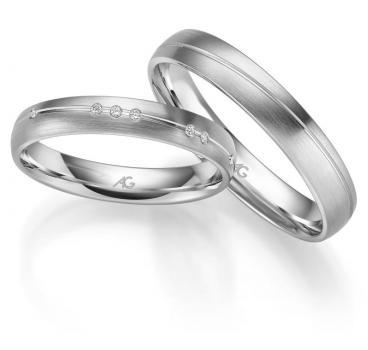 August Gerstner Trauringe Weissgold 4/31281/3.5 + 31281/4
