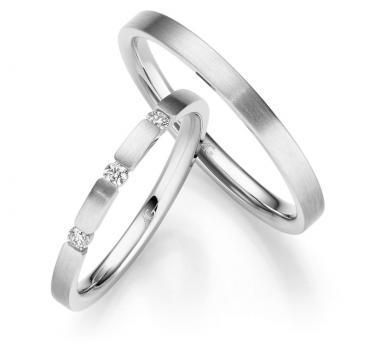 August Gerstner Trauringe Weissgold 4/31324/2 + 31315/2.5